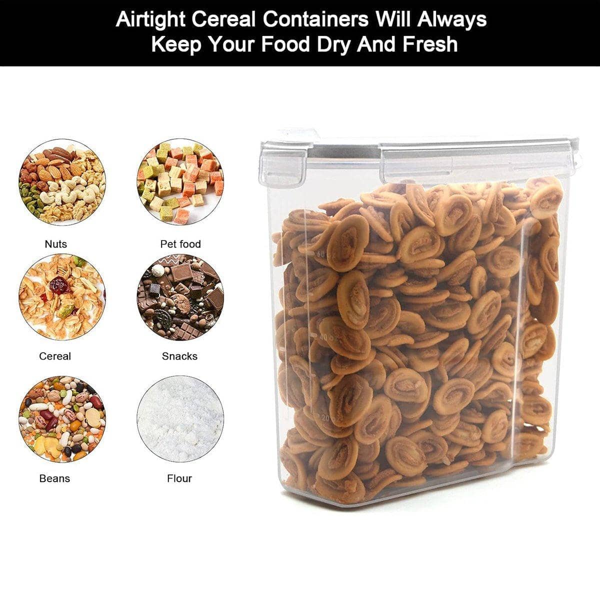 2.5 L Airtight Cereal Storage Container with Lid, Kitchen Grocery Jar - view 4