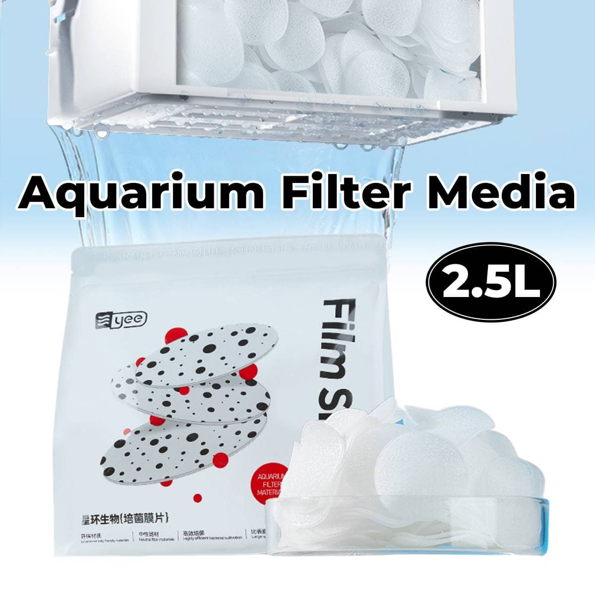 2.5L Aquarium Biofilm Filter Media Discs for Fish Tank Filters