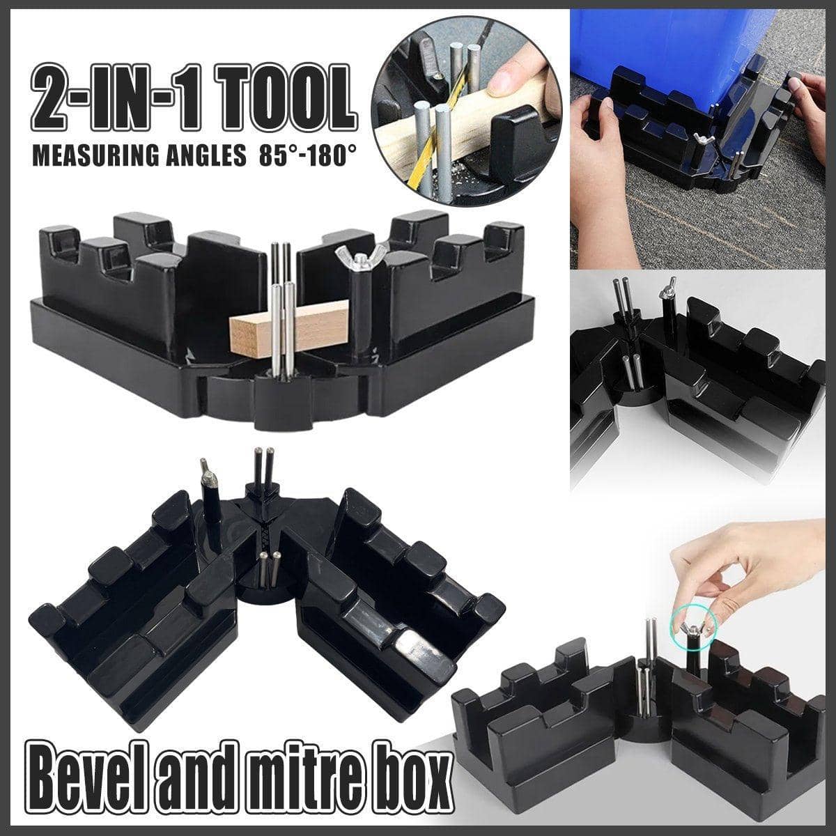 2-In-1 Bevel and Mitre Box Angle Cutting Tool, 85 to 180 Degrees
