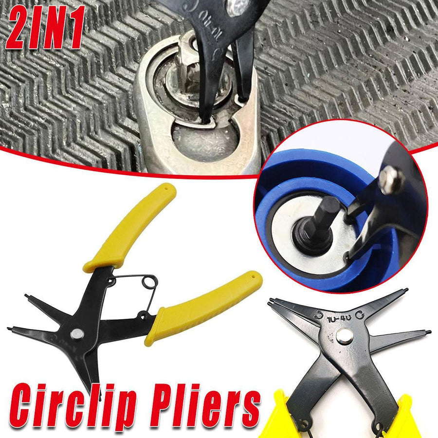 2-In-1 Circlip Pliers for Internal and External Retaining Rings