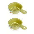 2-In-1 Double Layer Duckbill Draining Basket for Washing Fruit and Vegetables - Green