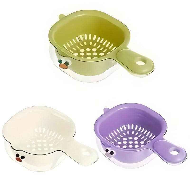 2-In-1 Double Layer Duckbill Draining Basket for Washing Fruit and Vegetables - Green - view 3