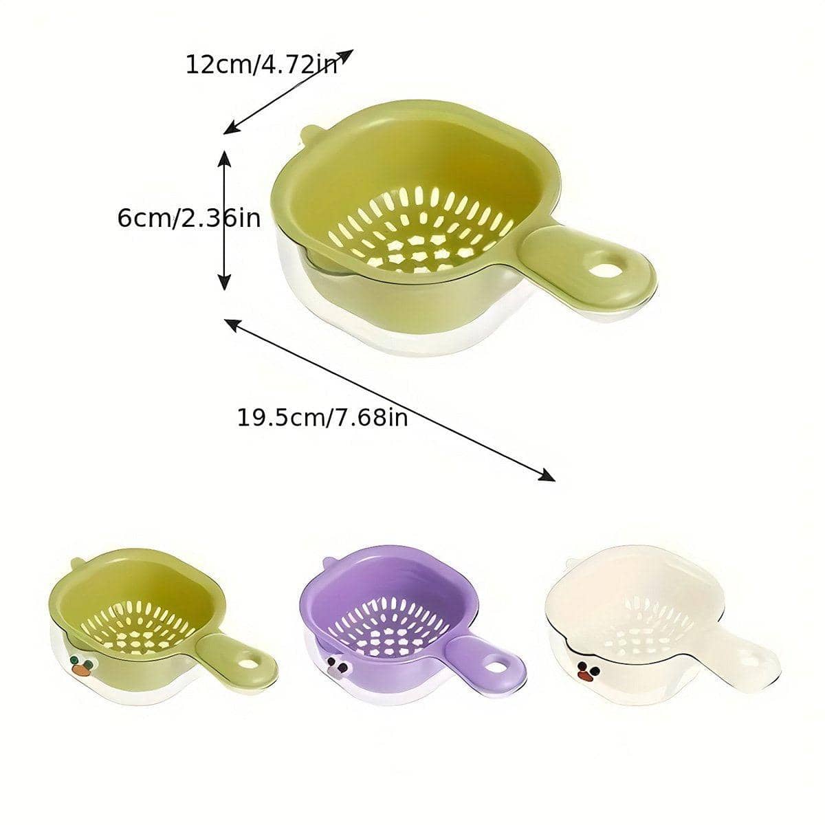 2-In-1 Double Layer Duckbill Draining Basket for Washing Fruit and Vegetables - Green - view 4