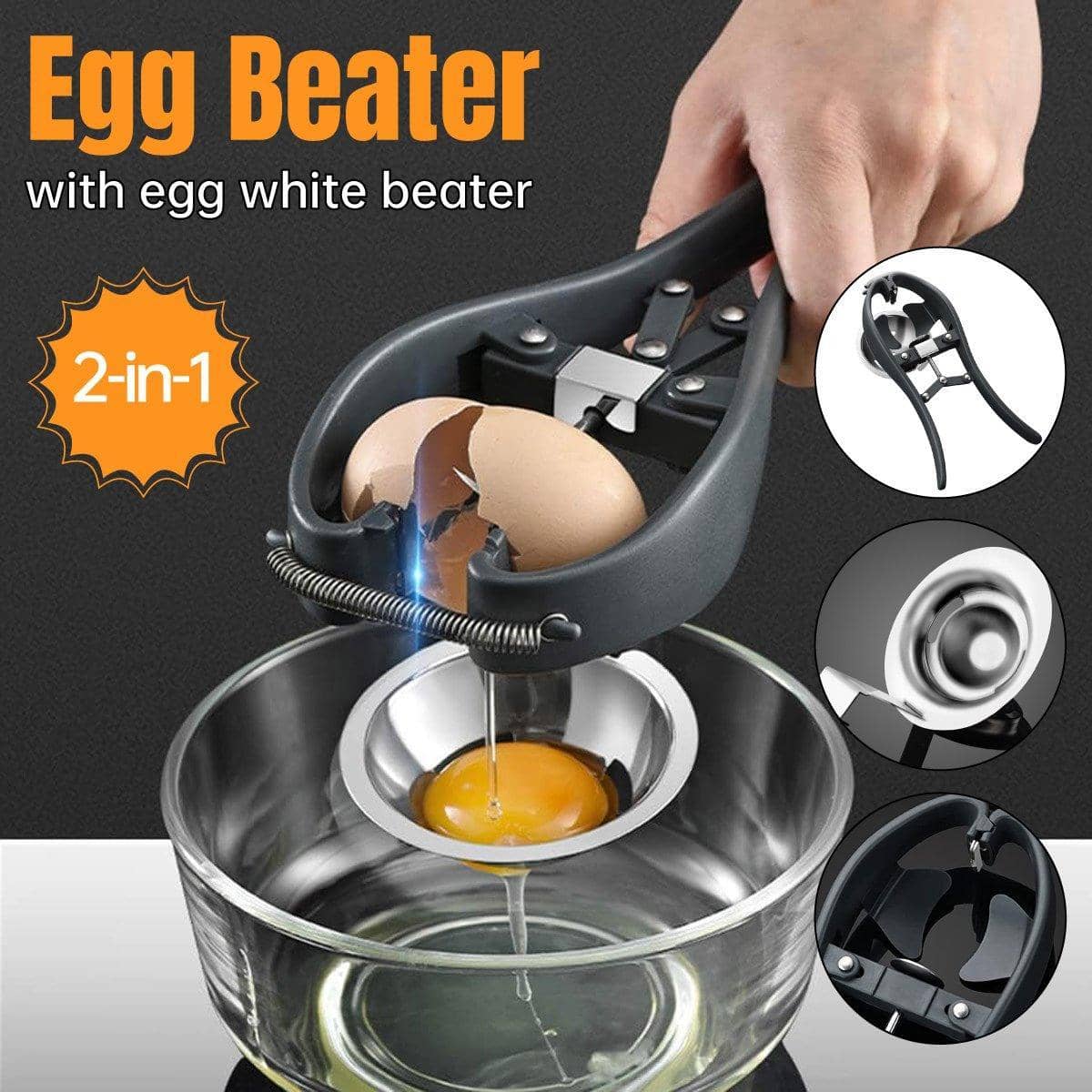 2-In-1 Egg Opener and Egg White Separator Kitchen Gadget for Baking