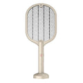 2-In-1 Electric Mosquito and Fly Swatter Racket with USB Cable - Cream White