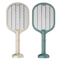 2-In-1 Electric Mosquito and Fly Swatter Racket with USB Cable - Cream White - view 3