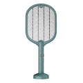 2-In-1 Electric Mosquito and Fly Swatter Racket with USB Cable - Dark Green