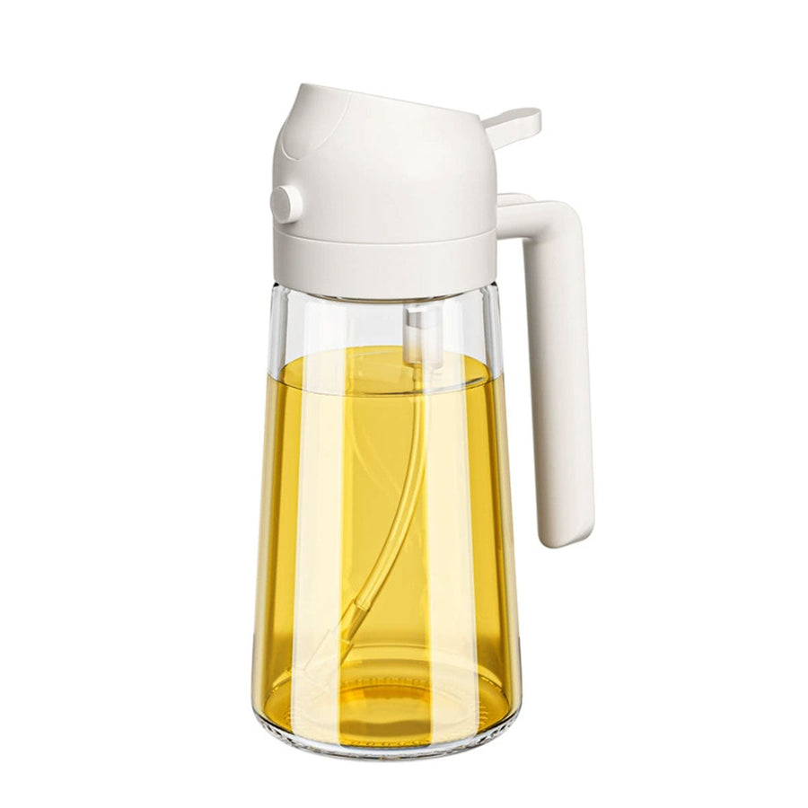 2-In-1 Glass Oil Sprayer and Pourer Bottle, 470 ml - Beige