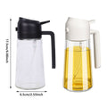 2-In-1 Glass Oil Sprayer and Pourer Bottle, 470 ml - Black - view 4