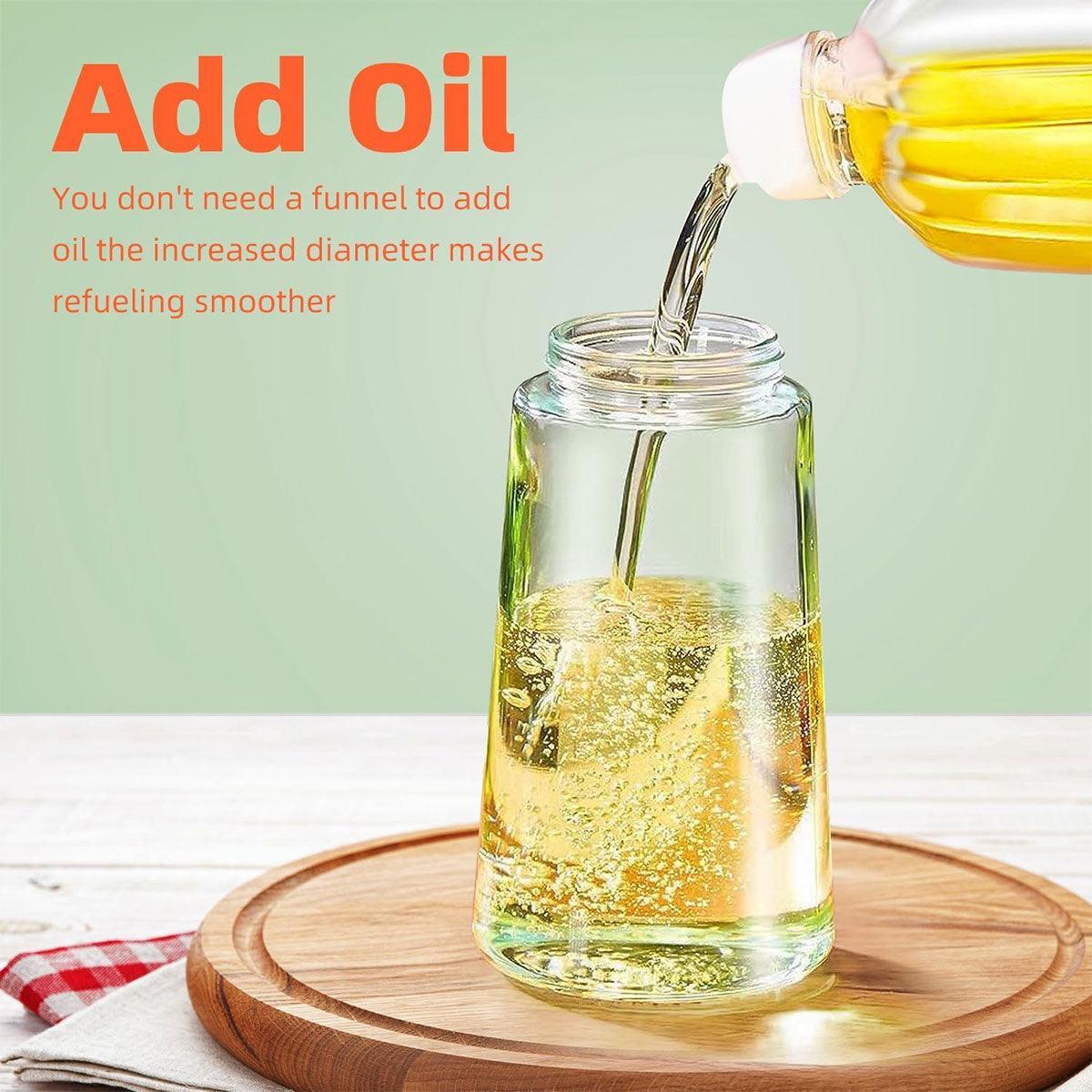 2-In-1 Glass Oil Sprayer and Pourer Bottle, 470 ml - Black - view 5