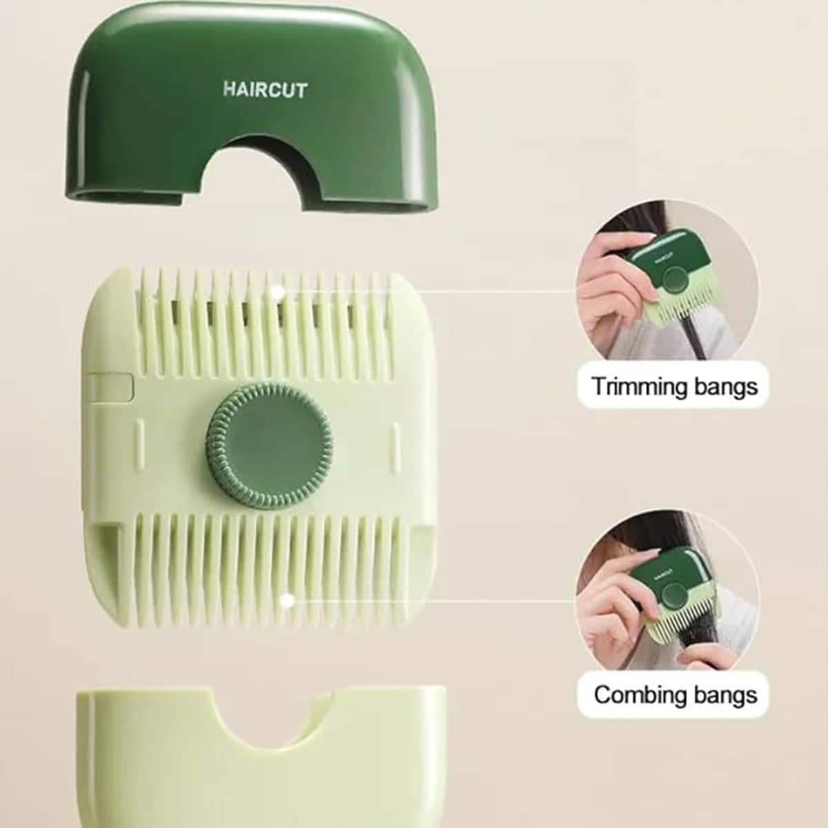 2-In-1 Hair Trimming Comb with Removable Blade - Green - view 5