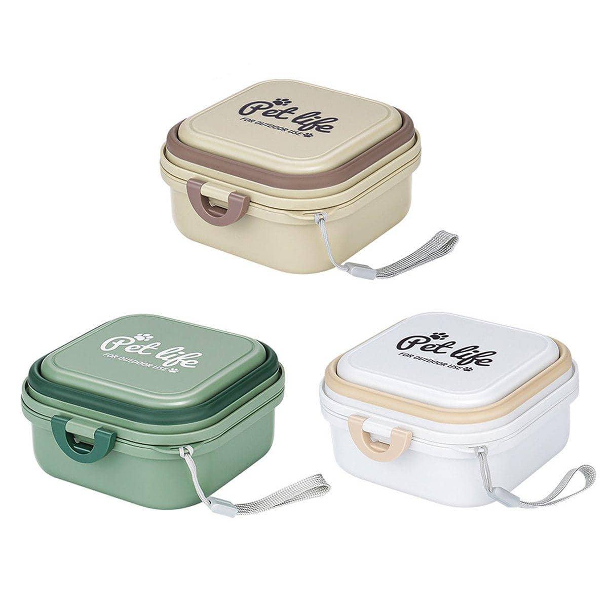 2-In-1 Outdoor Portable Pet Food and Water Bowl for Travel - Khaki - view 3