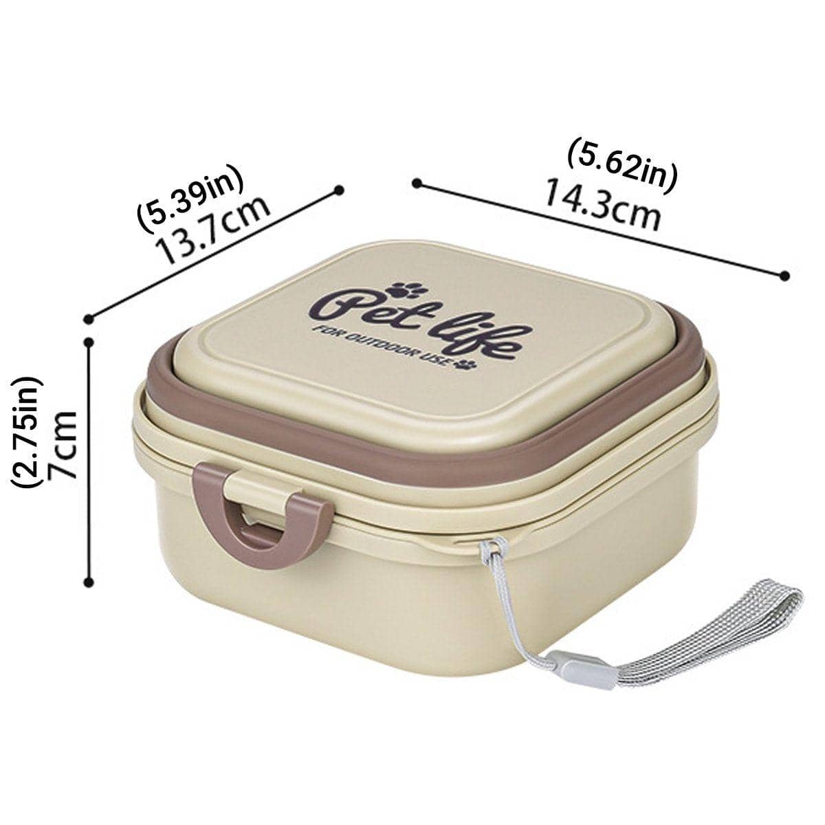 2-In-1 Outdoor Portable Pet Food and Water Bowl for Travel - Khaki - view 4