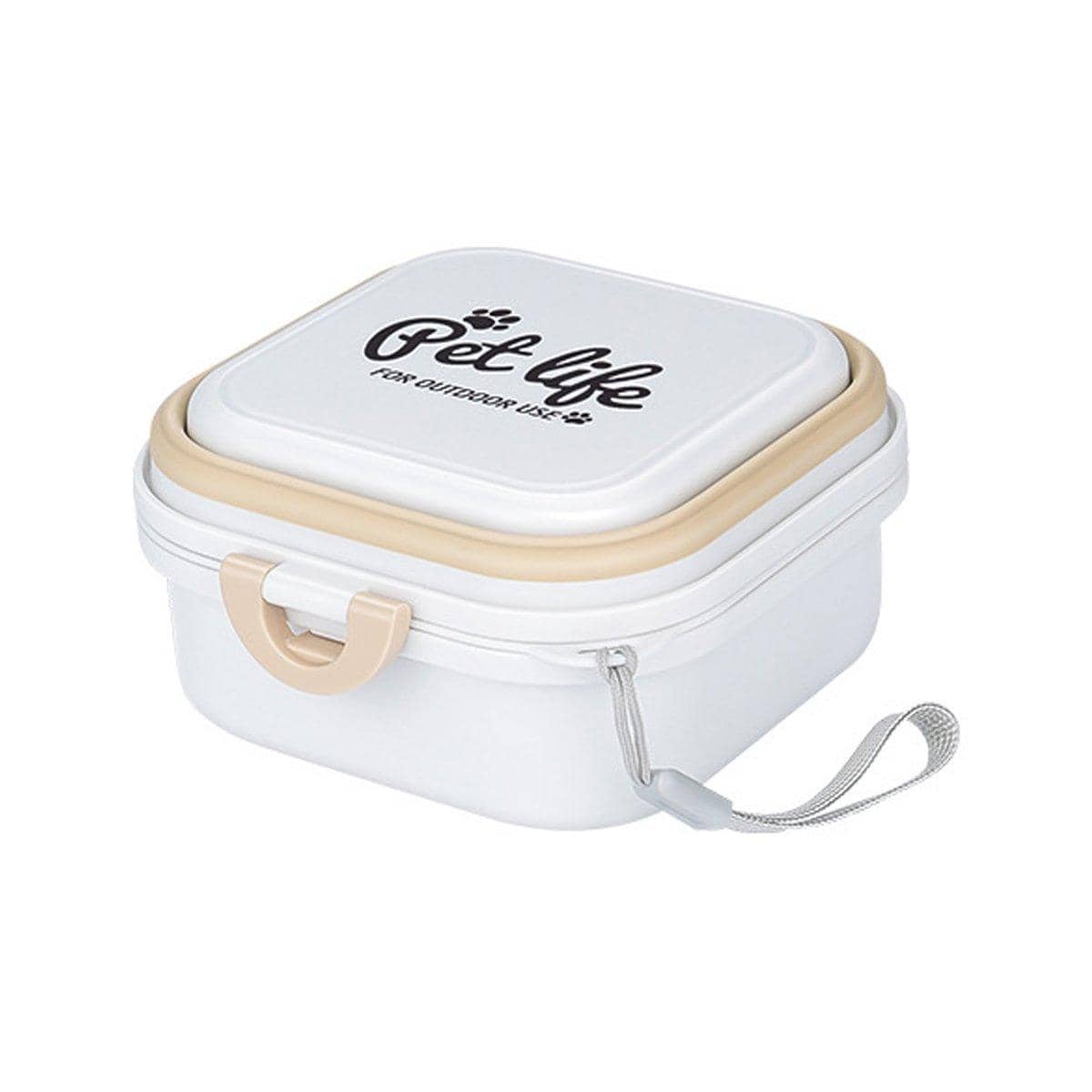 2-In-1 Outdoor Portable Pet Food and Water Bowl for Travel - White