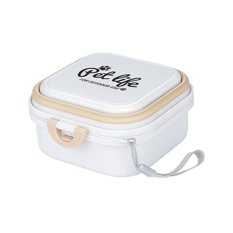 2-In-1 Outdoor Portable Pet Food and Water Bowl for Travel - White
