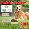 2-In-1 Outdoor Portable Pet Food and Water Bowl for Travel - White - view 2