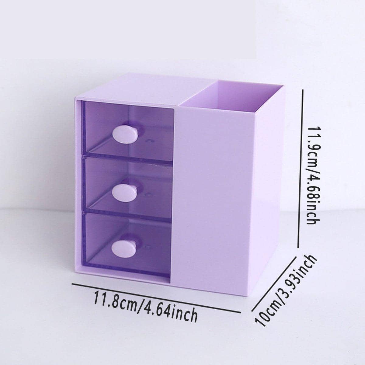 2-In-1 Purple Pumping Pen Container and Cosmetic Storage Box - 11.9 x 11.8 x 10 cm - view 3