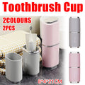 2-In-1 Travel Tooth Cup with Lid and Toothbrush Storage Case - Pink - view 2