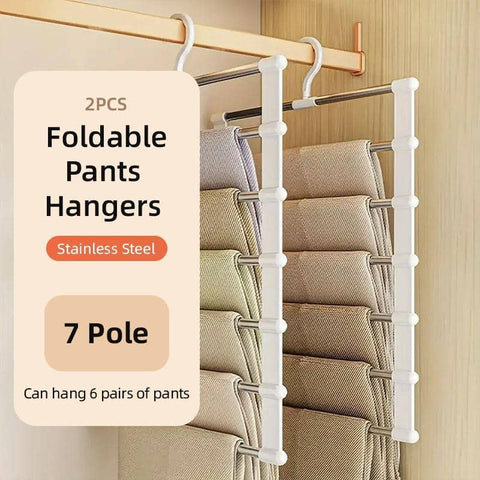 2 Pack Multifunctional Folding Trouser Racks - 49 x 37 cm