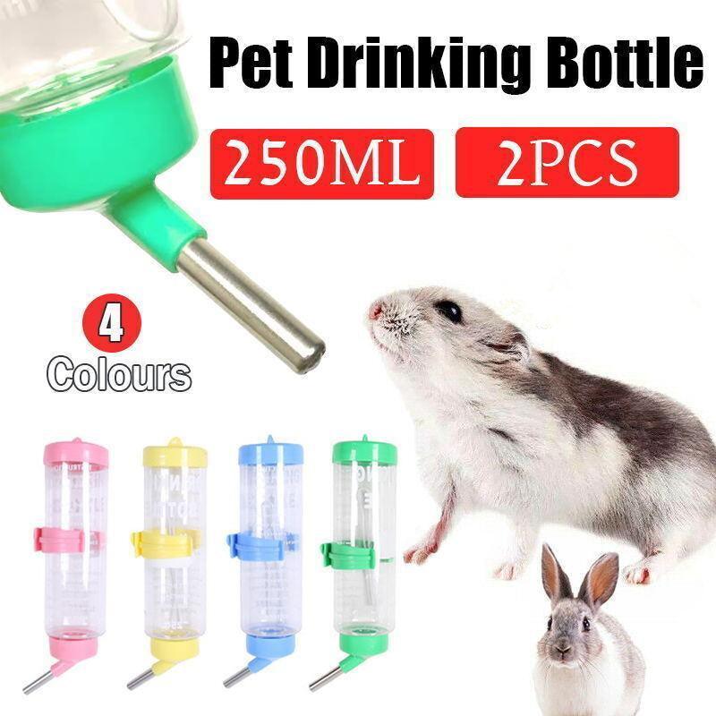 2 Pack Pet Water Bottle 250ml for Guinea Pigs, Rabbits and Hamsters - Yellow - view 2