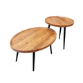 2 Pack Wooden Nesting Coffee Tables, Side and End Table Set - view 2