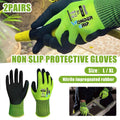 2 Pairs Nitrile Coated Garden Work Gloves Breathable Oil Resistant Non Slip - Size L - view 2