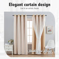 2 Panel Double Layer Blackout Curtains with Lace Trim - Blue - view 5