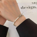 2-Piece OT Buckle Bracelet Set, Silver and Pearl - view 4