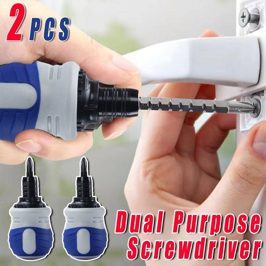 2 Piece Turnip Head Phillips Screwdriver Set with Magnetic Tip for Repairs - Blue and White