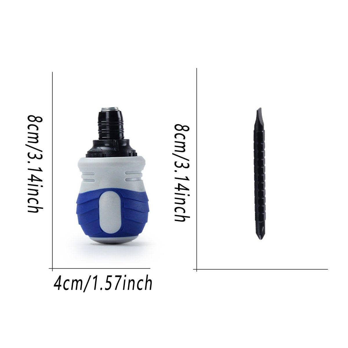 2 Piece Turnip Head Phillips Screwdriver Set with Magnetic Tip for Repairs - Blue and White - view 3