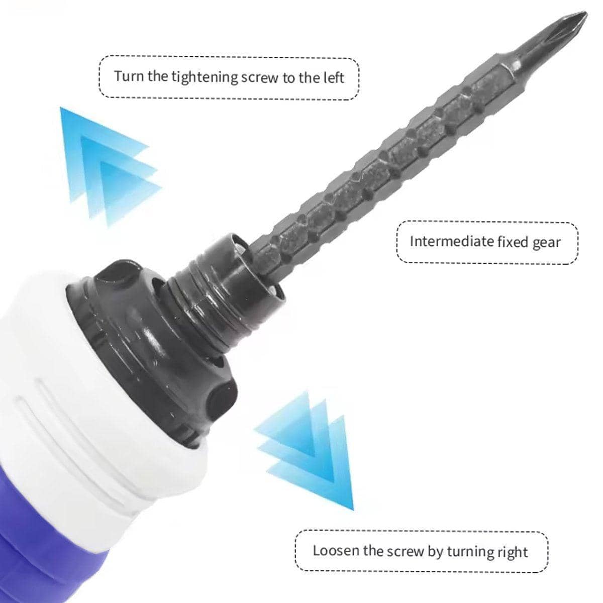 2 Piece Turnip Head Phillips Screwdriver Set with Magnetic Tip for Repairs - Blue and White - view 5