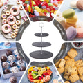 2-Tier Cake Stand with Stainless Steel and Slate Accents, 30 x 28 cm - view 5
