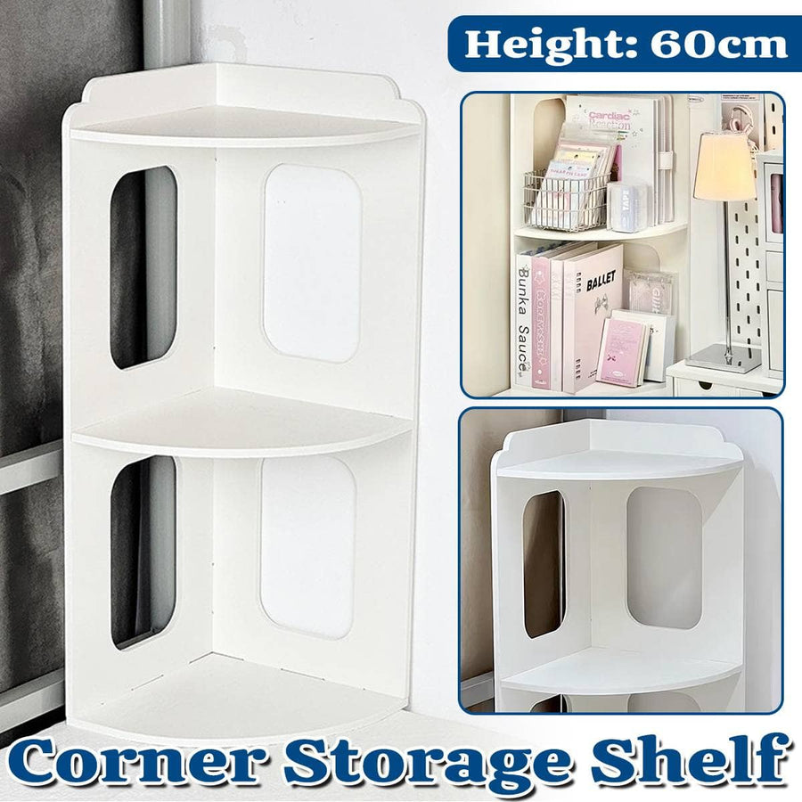 2 Tier Desktop Corner Shelf, Space Saving Storage Rack for Home and Office