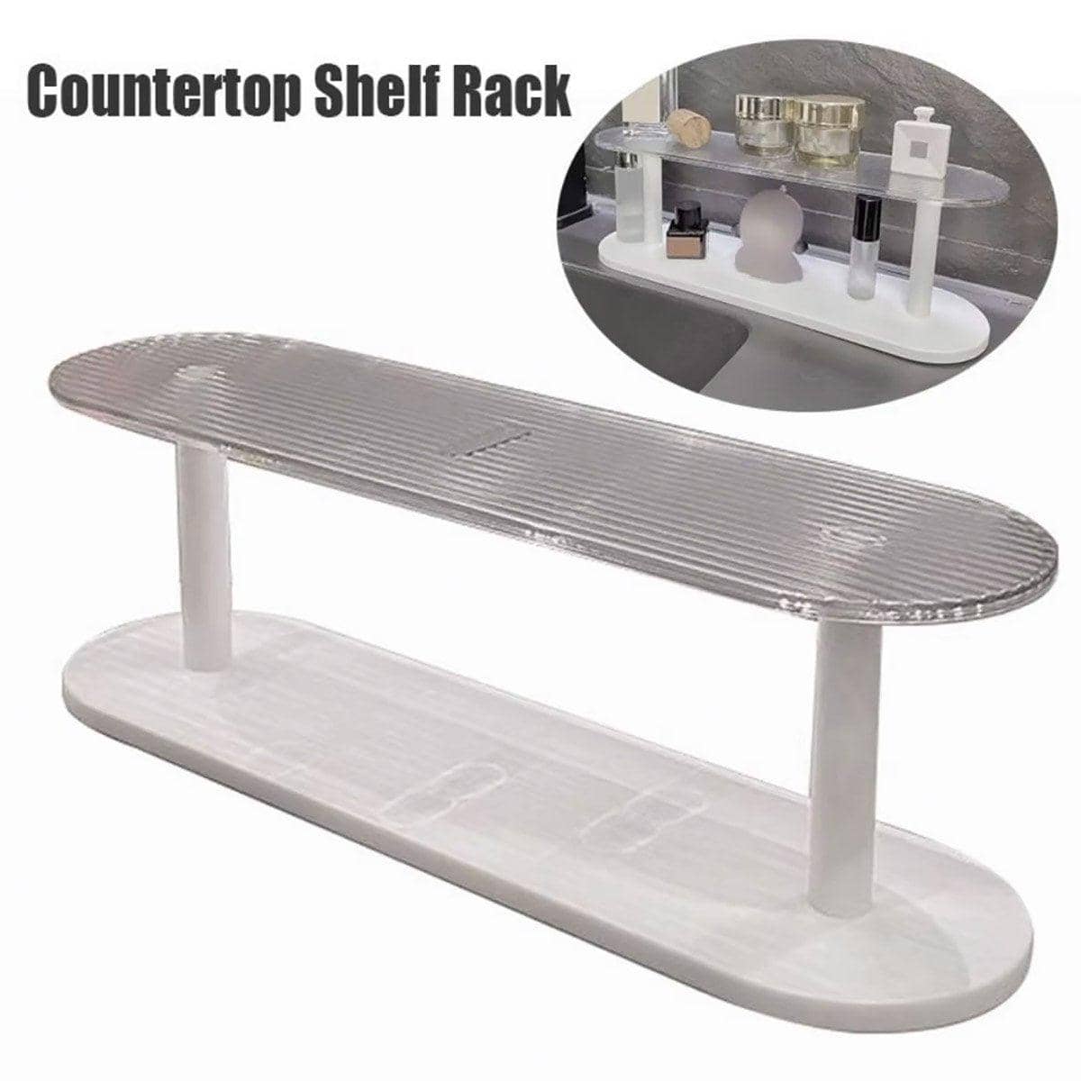 2 Tier Desktop Display Shelf Organiser, Space Saver Rack - view 4
