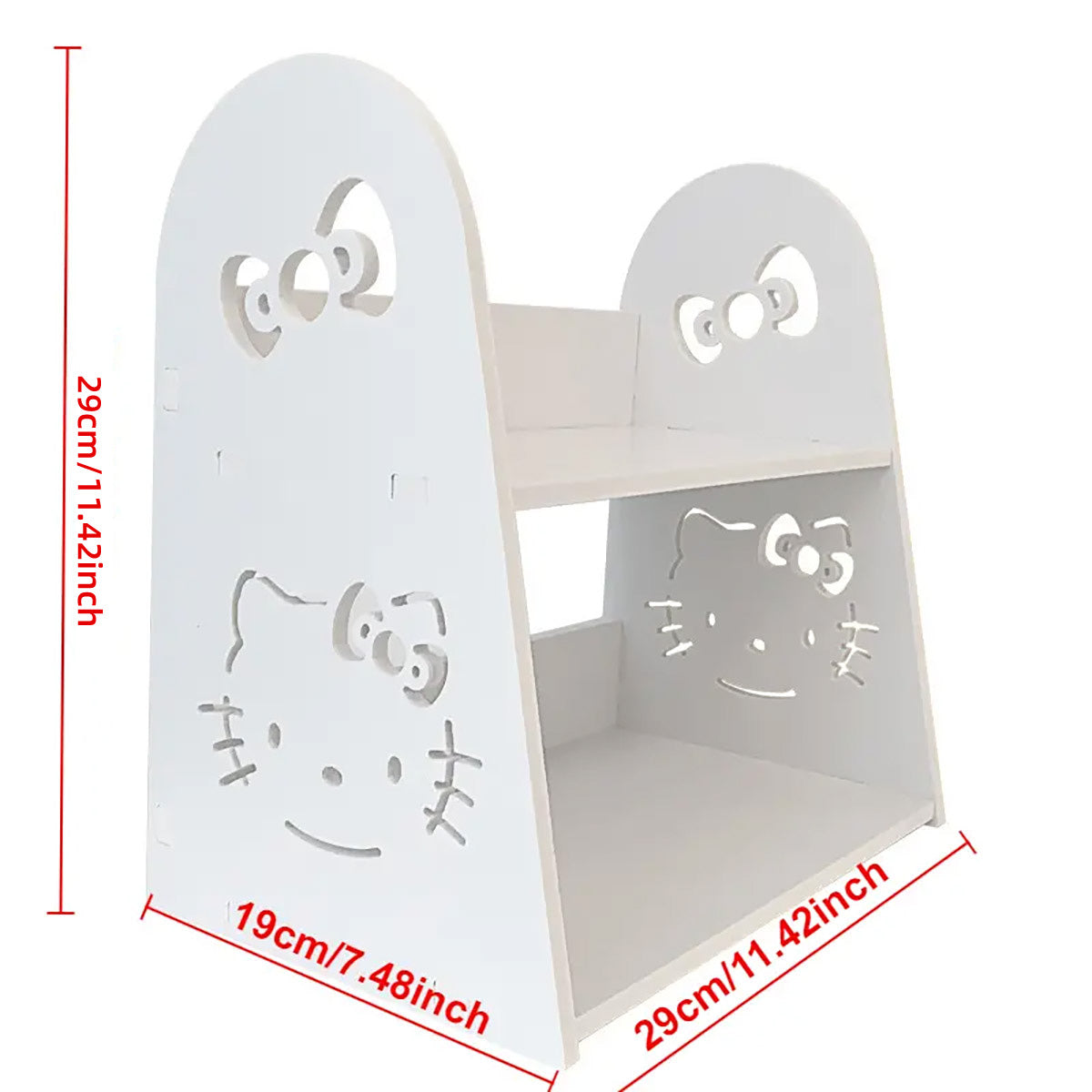 2 Tier Desktop Storage Organiser Shelf - Light Blue and White - view 3