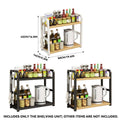 2 Tier Freestanding Kitchen Storage Rack, 50 x 42 x 14 cm - Black - view 4