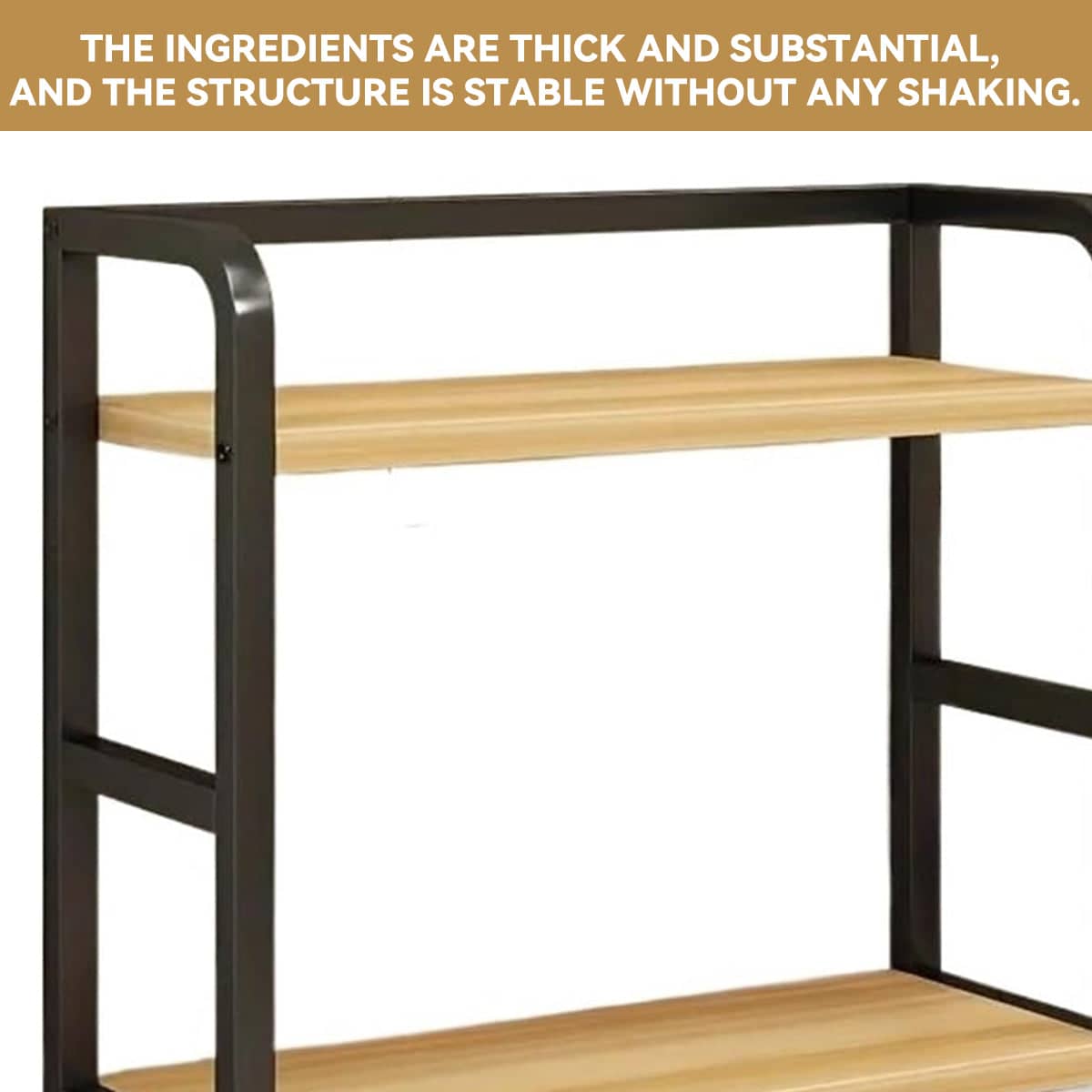 2 Tier Freestanding Kitchen Storage Rack, 50 x 42 x 14 cm - Black - view 5