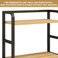 2 Tier Freestanding Kitchen Storage Rack, 50 x 42 x 14 cm - Black and Light Brown - view 5