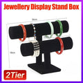 2-Tier Jewellery Display Stand for Bracelets, Necklaces and Watches - Black