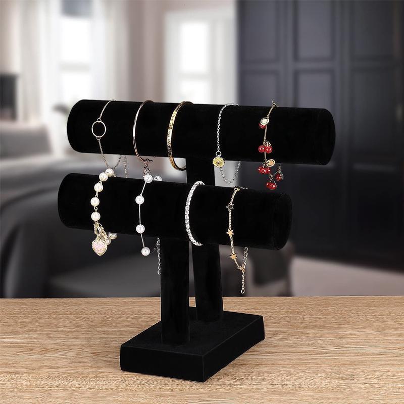 2-Tier Jewellery Display Stand for Bracelets, Necklaces and Watches - Black - view 4