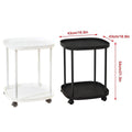 2 Tier Mobile Side Table with Storage Shelf and Lockable Wheels - Black - view 4