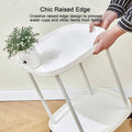 2 Tier Mobile Side Table with Storage Shelf and Lockable Wheels - Light Pink - view 5