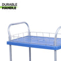 2 Tier Silent Flatbed Trolley with Double Handle for Warehouse Moving - view 5