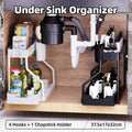 2-Tier Under Sink Storage Rack Double Layer Organiser Shelf for Kitchen and Bathroom - Black - view 2
