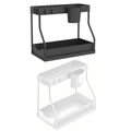 2-Tier Under Sink Storage Rack Double Layer Organiser Shelf for Kitchen and Bathroom - Black - view 3