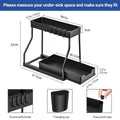 2-Tier Under Sink Storage Rack Double Layer Organiser Shelf for Kitchen and Bathroom - Black - view 4