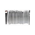 20 Piece Makeup Brush Set for Eyeshadow, Powder and Foundation - All Black