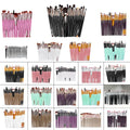20 Piece Makeup Brush Set for Eyeshadow, Powder and Foundation - Black and Silver - view 3