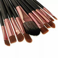20 Piece Makeup Brush Set for Eyeshadow, Powder and Foundation - Pink and Gold - view 4