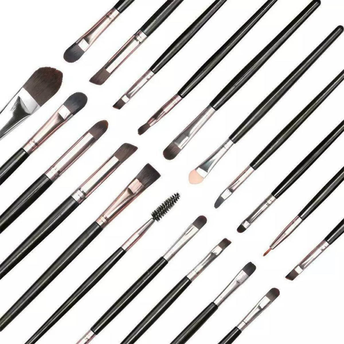 20 Piece Makeup Brush Set for Eyeshadow, Powder and Foundation - Pink and Rose Gold - view 5